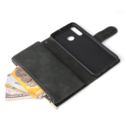 Multifunctional Retro Frosted Horizontal Flip Leather Case with Card Slot & Holder & Zipper Wallet & Photo Frame & Lanyard, Compatible with Huawei P30 Lite