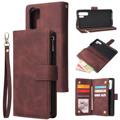 Multifunctional Retro Frosted Horizontal Flip Leather Case with Card Slot & Holder & Zipper Wallet & Photo Frame & Lanyard, Compatible with Huawei P30 Pro
