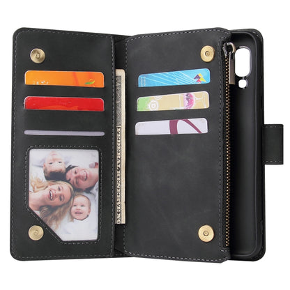 Multifunctional Retro Frosted Horizontal Flip Leather Case with Card Slot & Holder & Zipper Wallet & Photo Frame & Lanyard, Compatible with Samsung Galaxy A20e