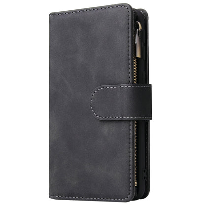 Multifunctional Retro Frosted Horizontal Flip Leather Case with Card Slot & Holder & Zipper Wallet & Photo Frame & Lanyard, Compatible with Samsung Galaxy A40