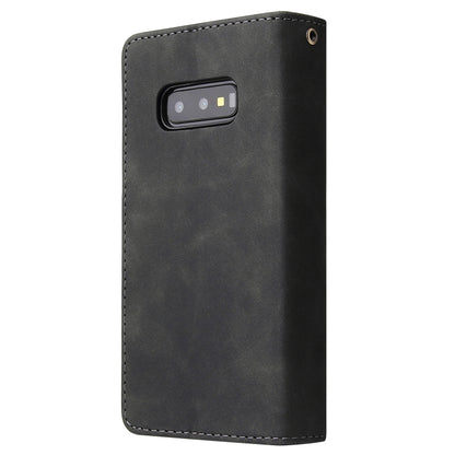Multifunctional Retro Frosted Horizontal Flip Leather Case with Card Slot & Holder & Zipper Wallet & Photo Frame & Lanyard, For Samsung Galaxy S10e