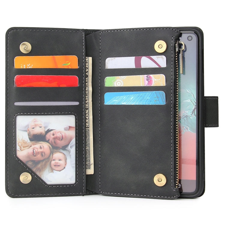 Multifunctional Retro Frosted Horizontal Flip Leather Case with Card Slot & Holder & Zipper Wallet & Photo Frame & Lanyard, For Samsung Galaxy S10e