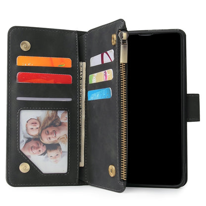Multifunctional Retro Frosted Horizontal Flip Leather Case with Card Slot & Holder & Zipper Wallet & Photo Frame & Lanyard, For Samsung Galaxy S10+