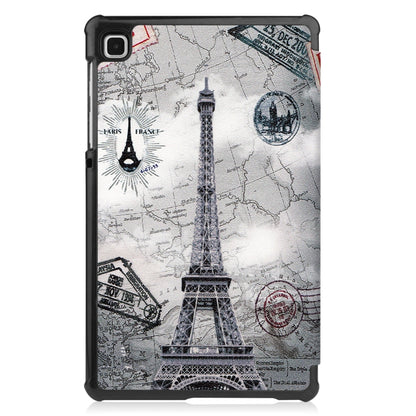 Colored Drawing Pattern Horizontal Flip Leather Case with Three-folding Holder, For Samsung Galaxy Tab A7 Lite T225
