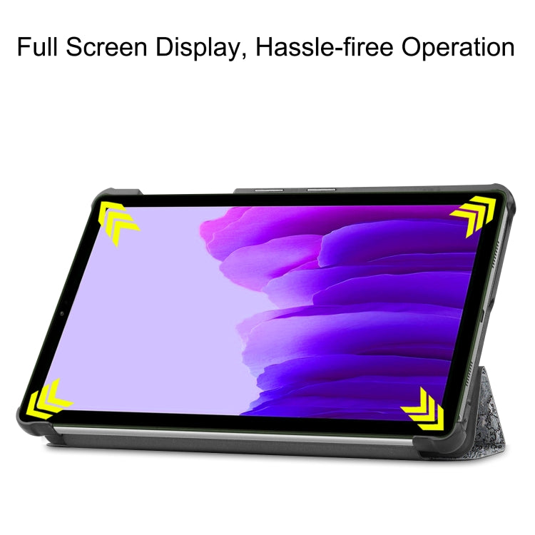 Colored Drawing Pattern Horizontal Flip Leather Case with Three-folding Holder, For Samsung Galaxy Tab A7 Lite T225