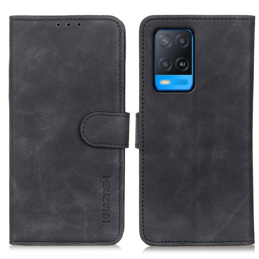 KHAZNEH Retro Texture PU + TPU Horizontal Flip Leather Case with Holder & Card Slots & Wallet, Compatible with OPPO A54 4G