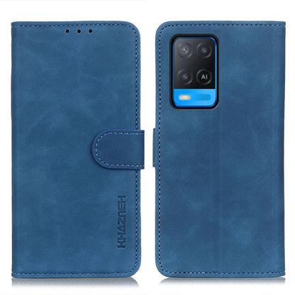 KHAZNEH Retro Texture PU + TPU Horizontal Flip Leather Case with Holder & Card Slots & Wallet, Compatible with OPPO A54 4G