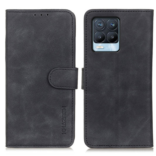 KHAZNEH Retro Texture PU + TPU Horizontal Flip Leather Case with Holder & Card Slots & Wallet, Compatible with OPPO Realme 8 / 8 Pro