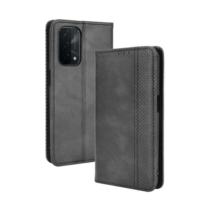Magnetic Buckle Retro Crazy Horse Texture Horizontal Flip Leather Case with Holder & Card Slots & Photo Frame, Compatible with OPPO A93 5G