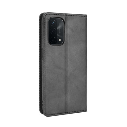 Magnetic Buckle Retro Crazy Horse Texture Horizontal Flip Leather Case with Holder & Card Slots & Photo Frame, Compatible with OPPO A93 5G
