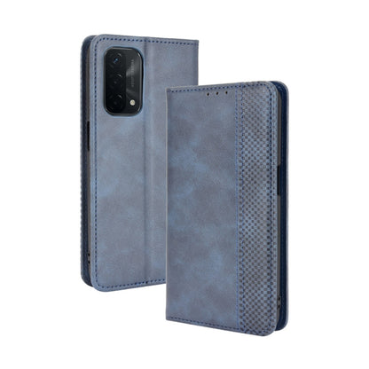 Magnetic Buckle Retro Crazy Horse Texture Horizontal Flip Leather Case with Holder & Card Slots & Photo Frame, Compatible with OPPO A93 5G