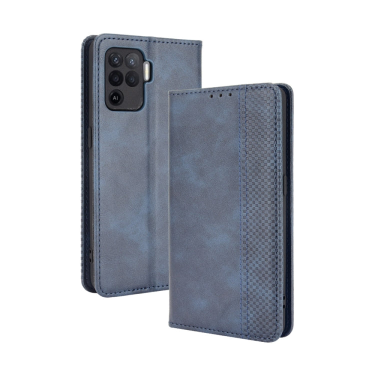 Magnetic Buckle Retro Crazy Horse Texture Horizontal Flip Leather Case with Holder & Card Slots & Photo Frame, Compatible with OPPO A94 4G / F19 Pro 4G / Reno5 F