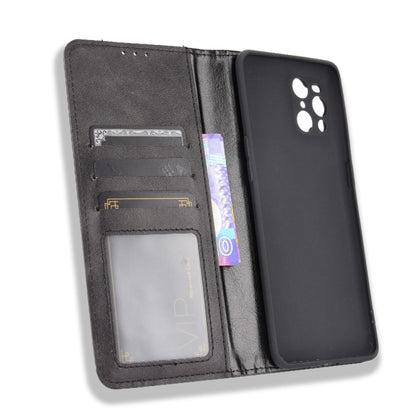 Magnetic Buckle Retro Crazy Horse Texture Horizontal Flip Leather Case with Holder & Card Slots & Photo Frame, Compatible with OPPO Find X3 / Find X3 Pro