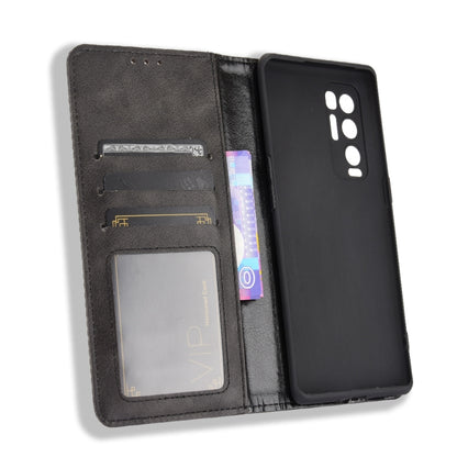 Magnetic Buckle Retro Crazy Horse Texture Horizontal Flip Leather Case with Holder & Card Slots & Photo Frame, Compatible with OPPO Reno5 Pro Plus / Find X3 Neo