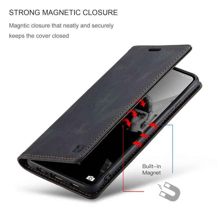 AutSpace A01 Retro Skin-feel Crazy Horse Texture Horizontal Flip Leather Case with Holder & Card Slots & Wallet & RFID, Compatible with Samsung Galaxy A52 5G / 4G