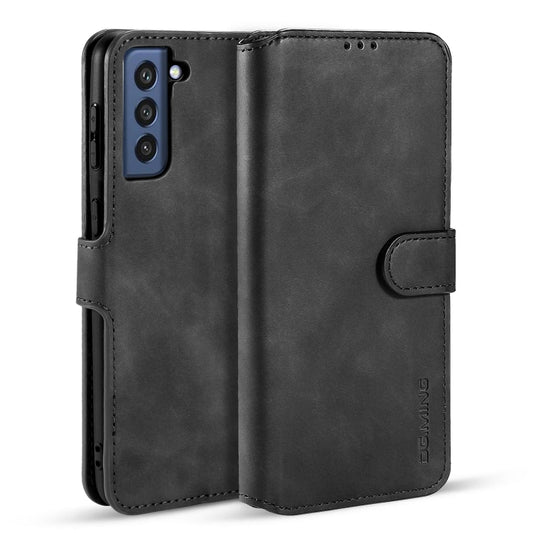DG.MING Retro Oil Side Horizontal Flip Leather Case with Holder & Card Slots & Wallet, Compatible with Samsung Galaxy S21 FE