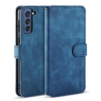DG.MING Retro Oil Side Horizontal Flip Leather Case with Holder & Card Slots & Wallet, Compatible with Samsung Galaxy S21 FE