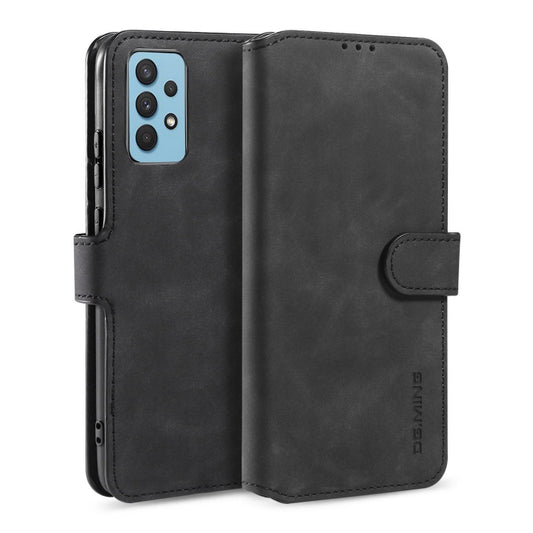 DG.MING Retro Oil Side Horizontal Flip Leather Case with Holder & Card Slots & Wallet, Compatible with Samsung Galaxy A32 4G