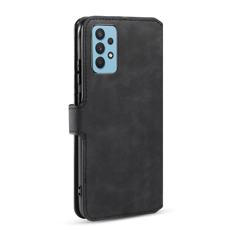 DG.MING Retro Oil Side Horizontal Flip Leather Case with Holder & Card Slots & Wallet, Compatible with Samsung Galaxy A32 4G