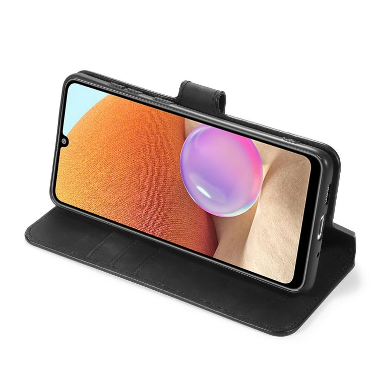 DG.MING Retro Oil Side Horizontal Flip Leather Case with Holder & Card Slots & Wallet, Compatible with Samsung Galaxy A32 4G