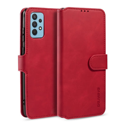DG.MING Retro Oil Side Horizontal Flip Leather Case with Holder & Card Slots & Wallet, Compatible with Samsung Galaxy A32 4G