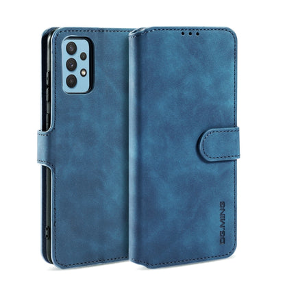 DG.MING Retro Oil Side Horizontal Flip Leather Case with Holder & Card Slots & Wallet, Compatible with Samsung Galaxy A32 4G