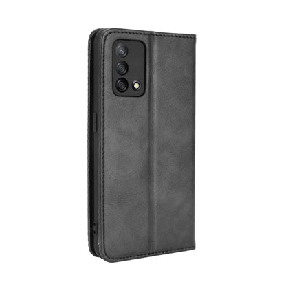 Magnetic Buckle Retro Crazy Horse Texture Horizontal Flip Leather Case with Holder & Card Slots & Photo Frame, Compatible with OPPO A74 4G / F19 4G