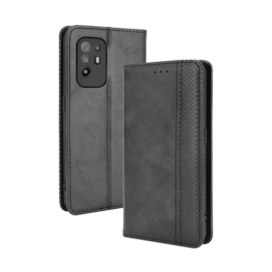 Magnetic Buckle Retro Crazy Horse Texture Horizontal Flip Leather Case with Holder & Card Slots & Photo Frame, Compatible with OPPO A94 5G / Reno5Z 5G / F19 Pro+ 5G