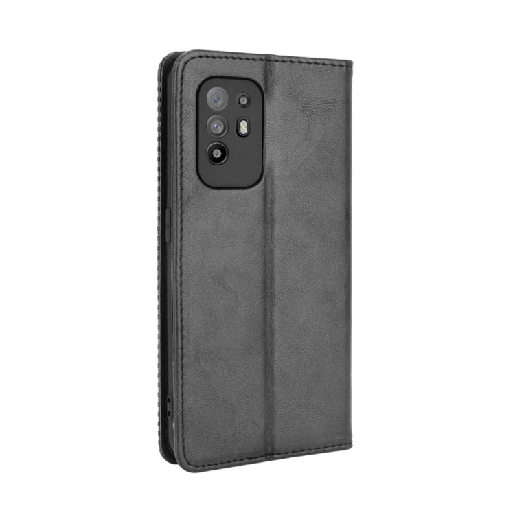 Magnetic Buckle Retro Crazy Horse Texture Horizontal Flip Leather Case with Holder & Card Slots & Photo Frame, Compatible with OPPO A94 5G / Reno5Z 5G / F19 Pro+ 5G