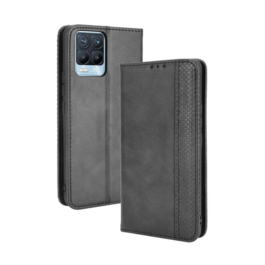 Magnetic Buckle Retro Crazy Horse Texture Horizontal Flip Leather Case with Holder & Card Slots & Photo Frame, Compatible with OPPO Realme 8 4G / Realme 8 Pro 4G
