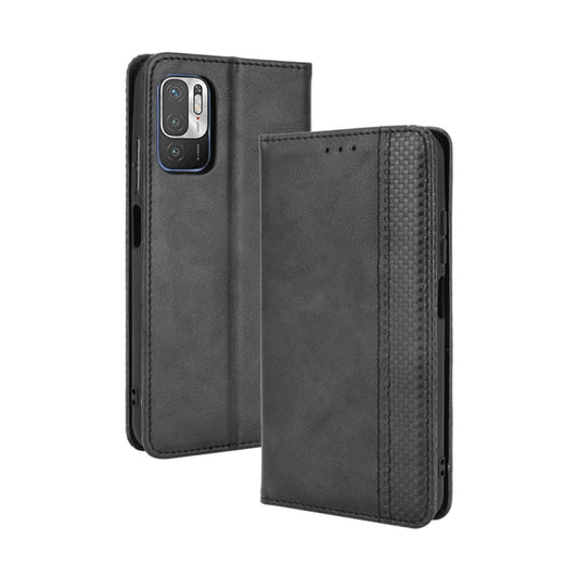 Magnetic Buckle Retro Crazy Horse Texture Horizontal Flip Leather Case with Holder & Card Slots & Photo Frame, Compatible with Xiaomi Redmi Note 10 5G