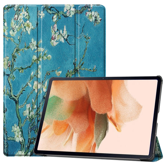 Custer Painted PU Leather Case with Sleep / Wake-up Function & 3-Fold Holder, For Samsung Galaxy Tab S7 Lite T730 / T735