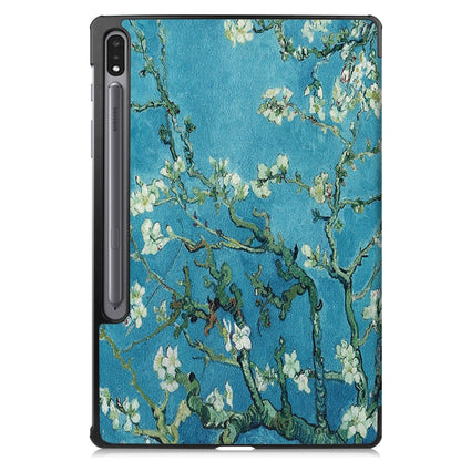 Custer Painted PU Leather Case with Sleep / Wake-up Function & 3-Fold Holder, For Samsung Galaxy Tab S7 Lite T730 / T735