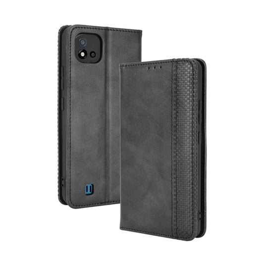 Magnetic Buckle Retro Crazy Horse Texture Horizontal Flip Leather Case with Holder & Card Slots & Photo Frame, Compatible with OPPO Realme C11 2021 / Realme C20 / Realme C20a
