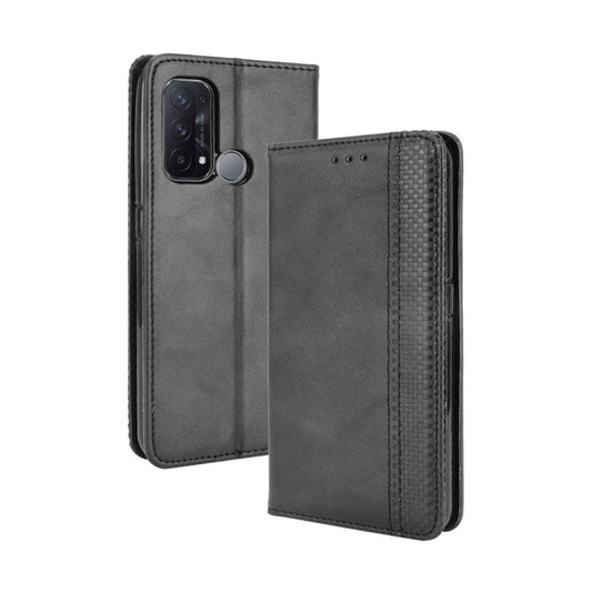 Magnetic Buckle Retro Crazy Horse Texture Horizontal Flip Leather Case with Holder & Card Slots & Photo Frame, Compatible with OPPO Reno5 A