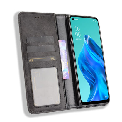 Magnetic Buckle Retro Crazy Horse Texture Horizontal Flip Leather Case with Holder & Card Slots & Photo Frame, Compatible with OPPO Reno5 A