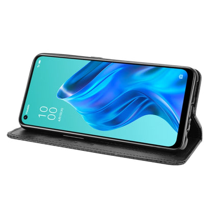 Magnetic Buckle Retro Crazy Horse Texture Horizontal Flip Leather Case with Holder & Card Slots & Photo Frame, Compatible with OPPO Reno5 A