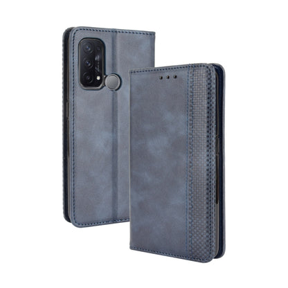 Magnetic Buckle Retro Crazy Horse Texture Horizontal Flip Leather Case with Holder & Card Slots & Photo Frame, Compatible with OPPO Reno5 A