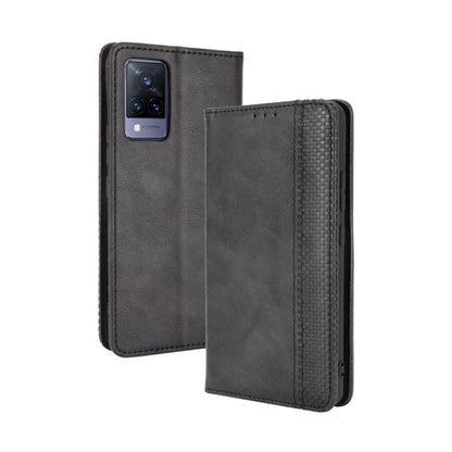 Magnetic Buckle Retro Crazy Horse Texture Horizontal Flip Leather Case with Holder & Card Slots & Photo Frame, Compatible with vivo V21 5G / 4G