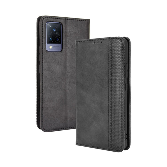 Magnetic Buckle Retro Crazy Horse Texture Horizontal Flip Leather Case with Holder & Card Slots & Photo Frame, Compatible with vivo V21 5G / 4G