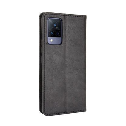 Magnetic Buckle Retro Crazy Horse Texture Horizontal Flip Leather Case with Holder & Card Slots & Photo Frame, Compatible with vivo V21 5G / 4G