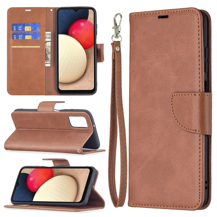 Retro Lambskin Texture Pure Color Horizontal Flip PU Leather Case with Holder & Card Slots & Wallet & Lanyard, For Samsung Galaxy A03s 164mm