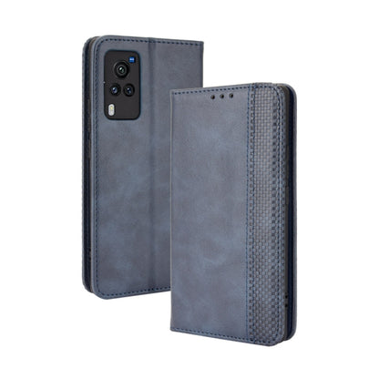 Magnetic Buckle Retro Crazy Horse Texture Horizontal Flip Leather Case with Holder & Card Slots & Photo Frame, Compatible with vivo X60 Pro / X60 5G Curved Surface