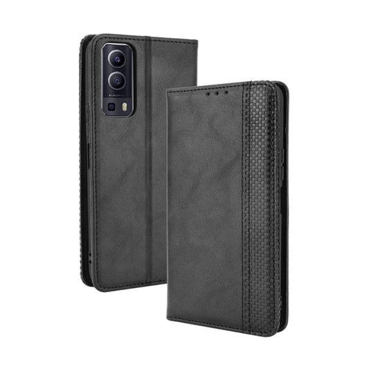 Magnetic Buckle Retro Crazy Horse Texture Horizontal Flip Leather Case with Holder & Card Slots & Photo Frame, Compatible with vivo Y72 5G / iQOO Z3 5G