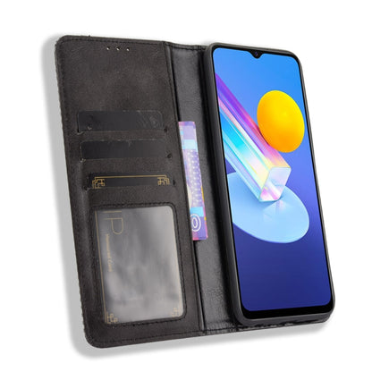 Magnetic Buckle Retro Crazy Horse Texture Horizontal Flip Leather Case with Holder & Card Slots & Photo Frame, Compatible with vivo Y72 5G / iQOO Z3 5G