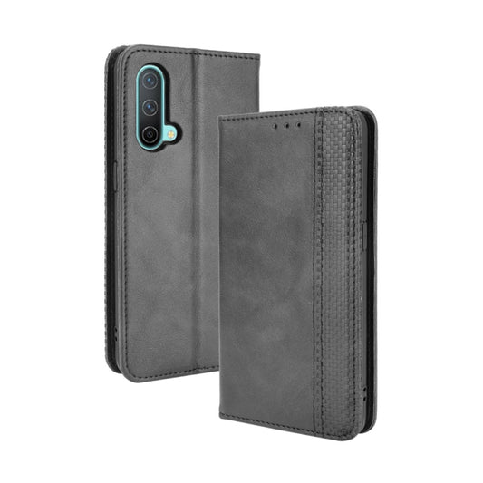 Magnetic Buckle Retro Crazy Horse Texture Horizontal Flip Leather Case with Holder & Card Slots & Photo Frame, Compatible with OnePlus Nord CE 5G