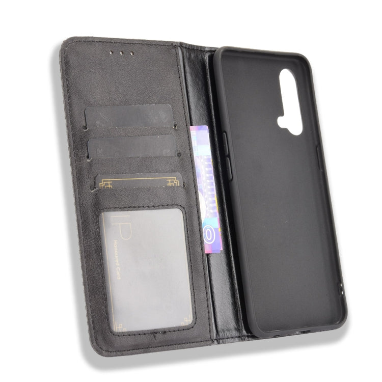 Magnetic Buckle Retro Crazy Horse Texture Horizontal Flip Leather Case with Holder & Card Slots & Photo Frame, Compatible with OnePlus Nord CE 5G