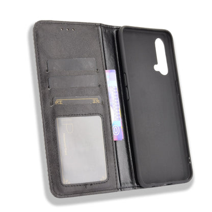 Magnetic Buckle Retro Crazy Horse Texture Horizontal Flip Leather Case with Holder & Card Slots & Photo Frame, Compatible with OnePlus Nord CE 5G
