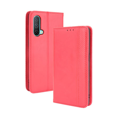 Magnetic Buckle Retro Crazy Horse Texture Horizontal Flip Leather Case with Holder & Card Slots & Photo Frame, Compatible with OnePlus Nord CE 5G