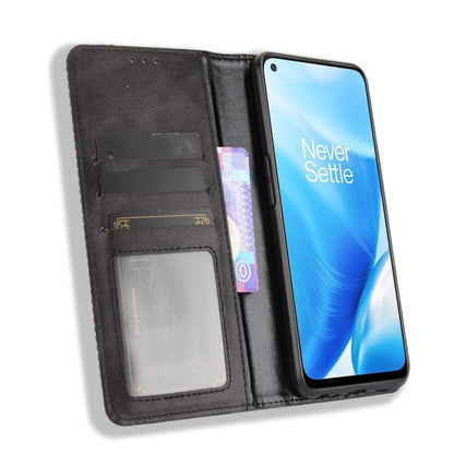 Magnetic Buckle Retro Crazy Horse Texture Horizontal Flip Leather Case with Holder & Card Slots & Photo Frame, Compatible with OnePlus Nord N200 5G